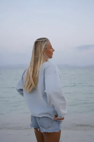 Pre Aprés Vintage Washed Sweatshirt, Blue breeze