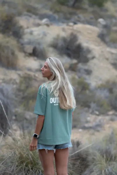 Pre Aprés Great Outdoors Oversized Heavy Tee, Forest Green