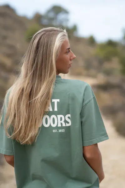 Pre Aprés Great Outdoors Oversized Heavy Tee, Forest Green